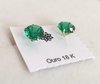 Brinco Solitario Calice Ouro 18k Cor Verde Esmeralda 6mm - comprar online