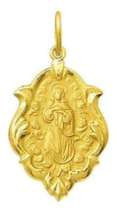 Medalha Nossa Senhora Conceição Ouro 18k 2,5 Cm