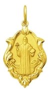 Medalha Pingente São Bento Em Pé Ouro 18k 1,5cm Certificado