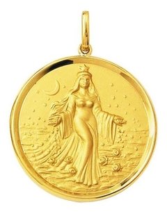 Pingente Medalha Iemanjá 4,3gr Ouro 18k