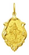 Medalha Iemanjá De Ouro 18k 1,5 Cm