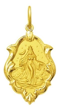 Medalha Iemanjá De Ouro 18k 1,5 Cm