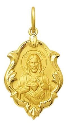 Medalha Coração De Jesus De Ouro 18k 1,5 Com Certificado