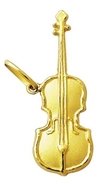 Pingente Violino Em Ouro 2,7 Cm 18k 750 - Com Certificado