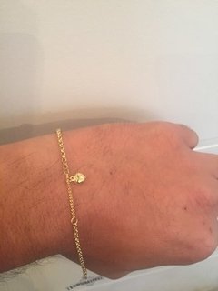 Pulseira De Ouro 18k Coração Adulto 18 Cm na internet