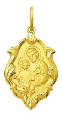 Medalha São José Ouro 18k 2,5 Cm Grande