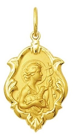 Pingente Medalha São João Batista De Ouro 18k 1,5 Cm