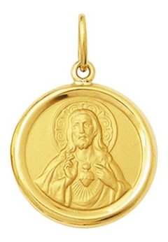 Medalha 2,6cm Coração De Jesus Ouro 18k Pingente