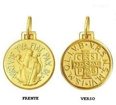 Medalha Pingente São Bento Em Ouro 18k 1,7 Cm Diâmetro - comprar online