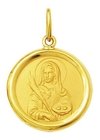 Leão Jóias Medalha Pingente Santa Luzia 2gr Ouro 18k