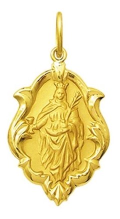 Medalha Santa Barbára Ouro 18k 1,5cm Com Certificado