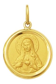 Medalha Pingente Coração De Maria 2gr Ouro 18k