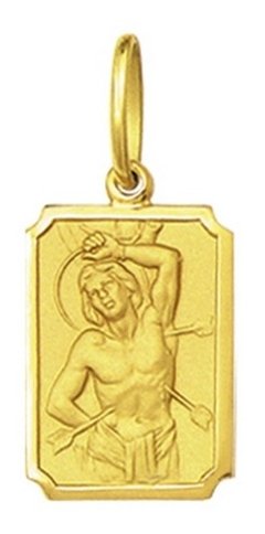 Pingente Medalha São Sebastião 1,9cm Ouro 18k