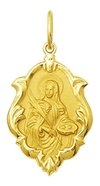 Medalha Santa Luzia Ouro 18k 1,5 Cm Com Certificado