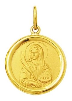 Medalha Pingente Santa Luzia 1,8cm Ouro 18k