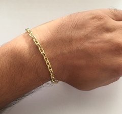 Pulseira De Ouro 18k Masculina Cadeado 4,5 Mm 5,8gr - comprar online