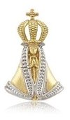 Pingente Nossa Senhora Aparecida Ouro 18k 1,3 Cm