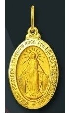 Medalha Milagrosa Em Ouro 18k Pequena