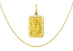 Medalha Santo Antônio Com Corrente Veneziana Ouro 18k