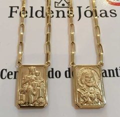 Escapulario Ouro 18k Grande Corrente 3mm 60 Cm - comprar online