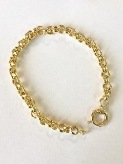 Pulseira De Ouro 18k Feminina Elo Português Grossa 18cm