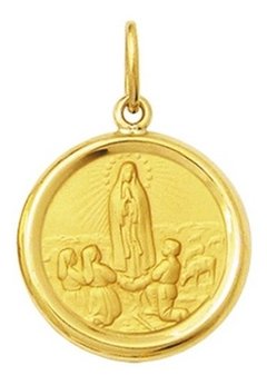 Medalha 2,6cm Nossa Senhora De Fátima Ouro 18k Pingente