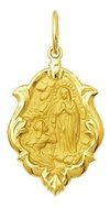 Pingente Medalha Nossa Senhora De Lourdes De Ouro 18k 1,5 Cm