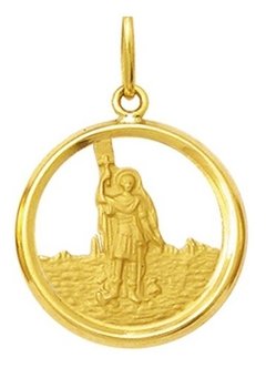 Medalha Santo Expedito 3,4 Cm Ouro 18k Redondo