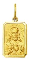 Pingente Medalha Coração De Jesus Ouro 18k Médio