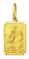 Pingente Medalha Batismo Ouro 18k Pequeno 1,5cm Pingente Batizado Batismo De Ouro 18k Presente