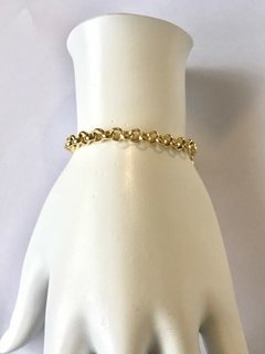 Pulseira De Ouro 18k Feminina Elo Português Grossa 18cm - comprar online