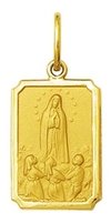 Pingente Medalha Nossa Senhora De Fátima Ouro 18k Pequeno