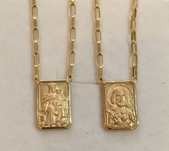 Escapulario Ouro 18k Grande Corrente 3mm - Feldens Joias