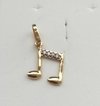 Pingente Nota Musical Ouro 18k Com Diamantes Colcheia