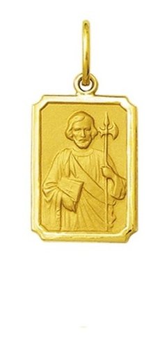 Pingente Medalha São Judas Tadeu Ouro 18k Médio