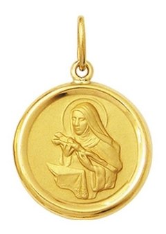 Medalha 2,6cm Santa Rita De Cassia Ouro 18k Pingente