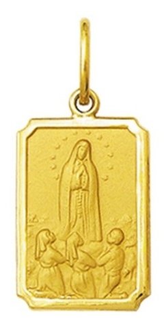 Medalha 2,9cm Nossa Senhora De Fátima Ouro 18k Grande