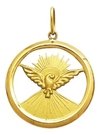 Medalha Divino Espirito Santo Ouro 18k 2,4cm Com Certificad