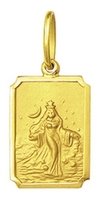 Pingente Medalha Iemanjá Ouro 18k Pequeno 1,5cm