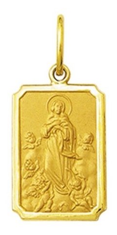 Medalha 2,9cm Nossa Senhora Da Conceição Ouro 18k Grande