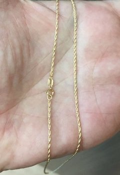 Cordão Baiano De Ouro 18k Italiano 1mm 45 Cm