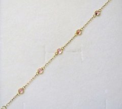 Pulseira Ouro 18k Infantil Rosa Feminina