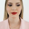 Gargantilha Choker prata 925 banho ouro 18k zircônia Rosa