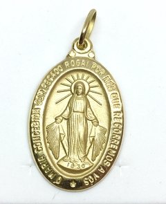 Medalha Nossa Senhora Das Graças Ouro 18k Grande Pingente Ns Graças Católico Nsa Graças Medalha Milagrosa