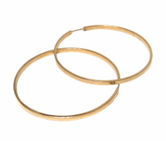 Brinco Ouro 18k Argola 4,5 cm 2mm 3,3gr