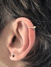 Brinco Piercing De Orelha Pressão Lua Prata Banhado Ouro 18k - comprar online