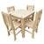 Mesa 80x80 + 4 Sillas Madera Hindu Pino - comprar online