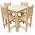 Combo Mesa 80x80 + 4 Sillas Hindu Rectas en Pino - comprar online