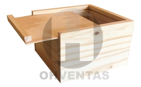 Caja Pino con Tapa Multifuncion Medidas 25x25x15