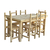 Mesa 160x80 + 6 Sillas Pino Patas 3 Pulgadas